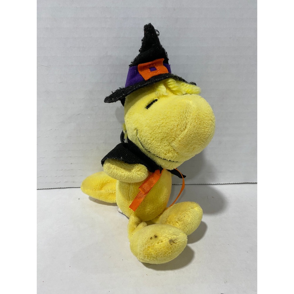 Peanuts Woodstock Plush Keychain Halloween Witch Costume Yellow Small Excellent